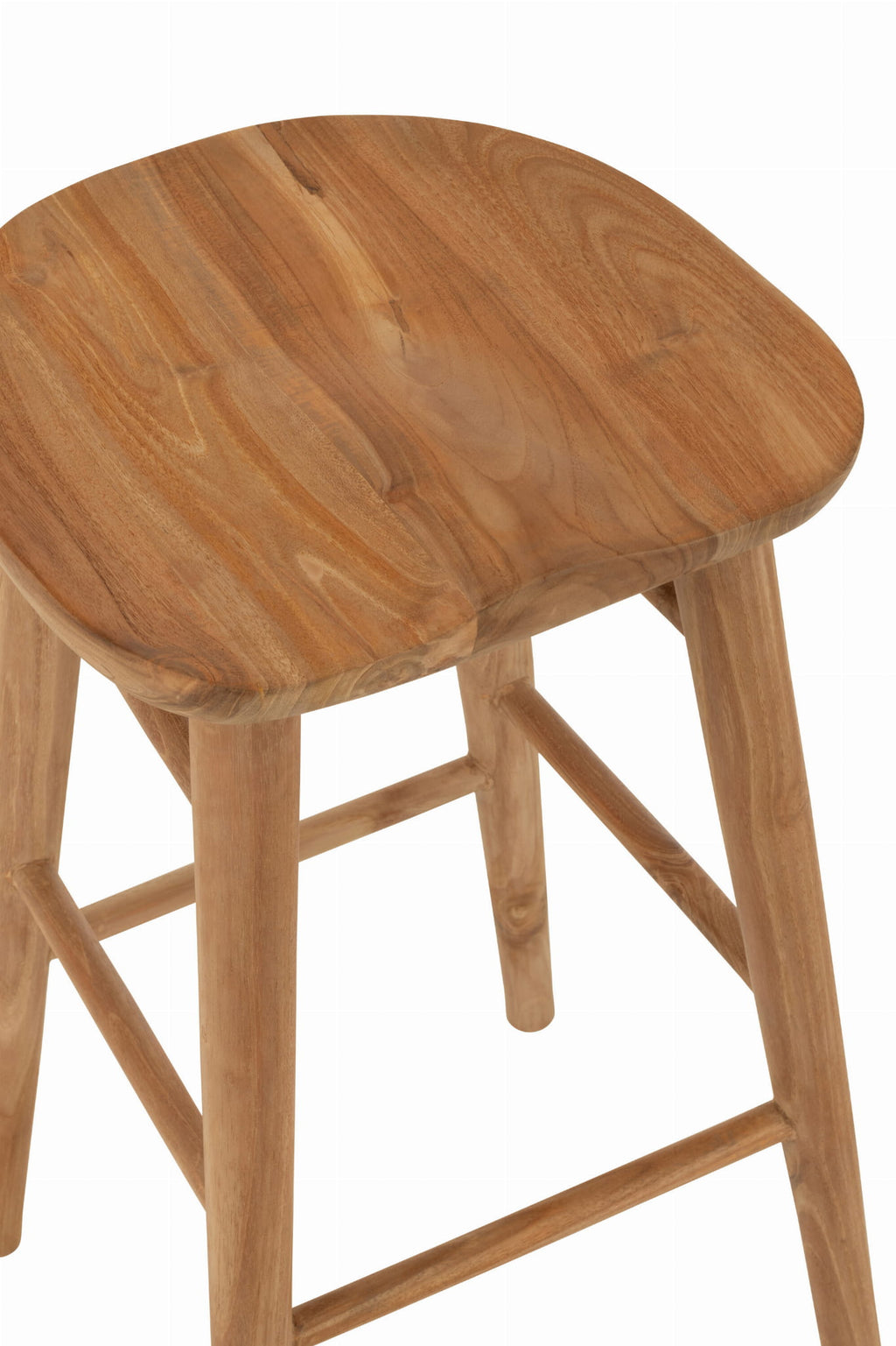 Stołek Farmhouse Mika 66 cm barowy z drewna tekowego J - LINE