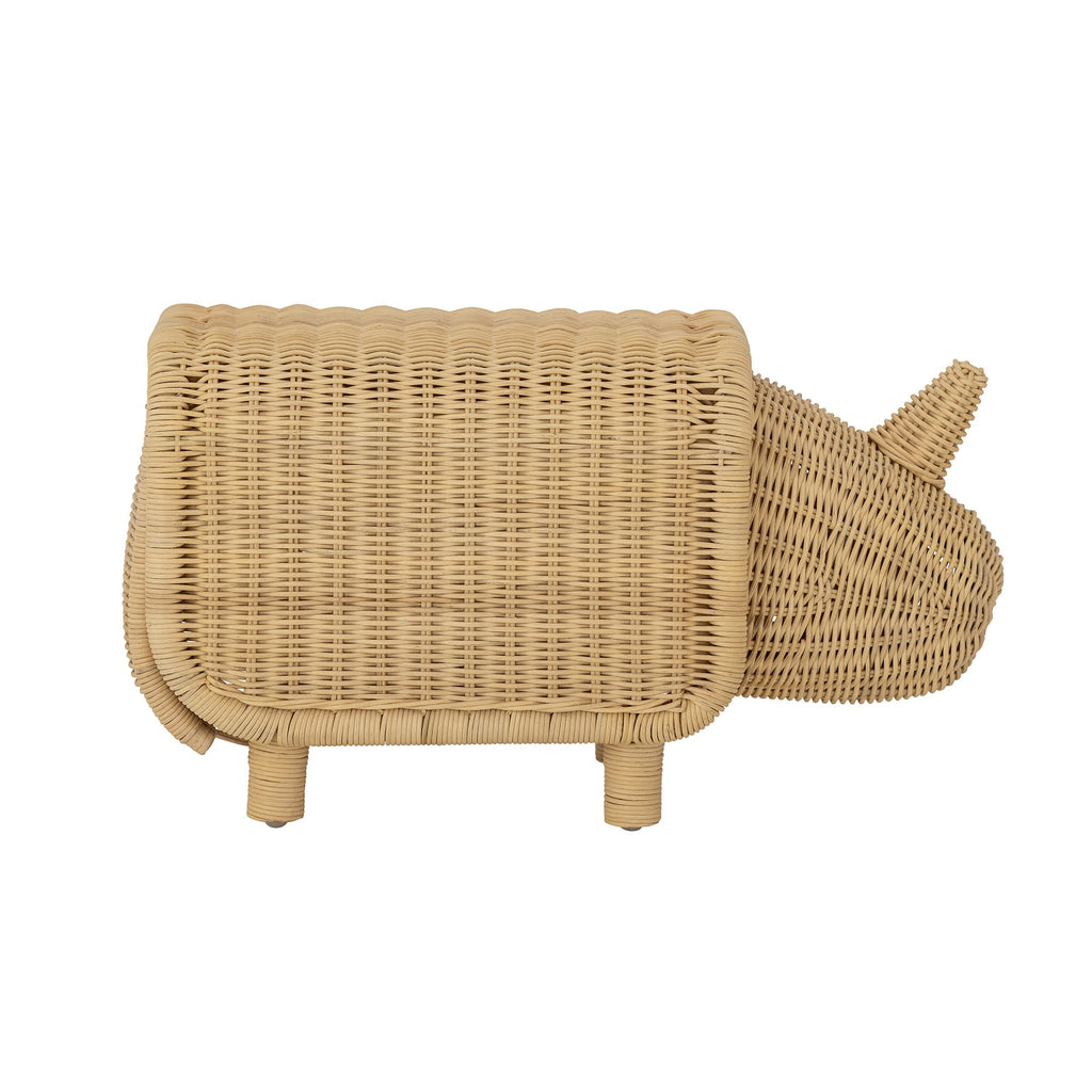 Stołek Soffe z miejscem do przechowywania naturalny rattan Bloomingville Mini