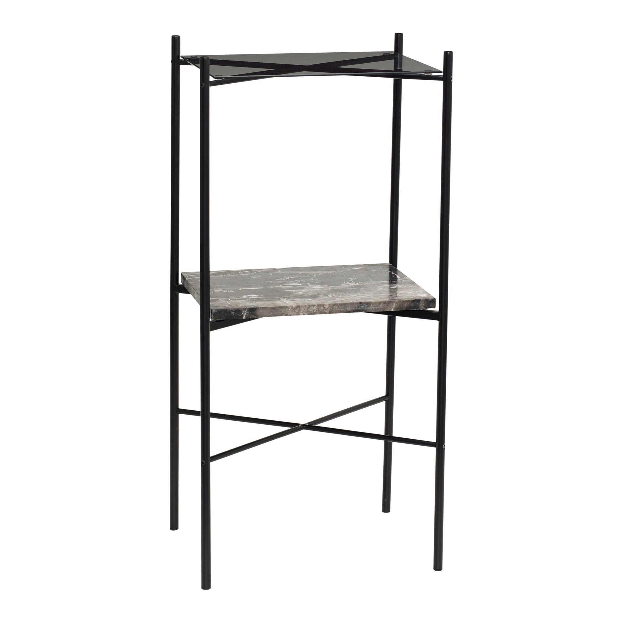 Stolik boczny Niche konsola 43x33xh90cm marmur szkło Hübsch