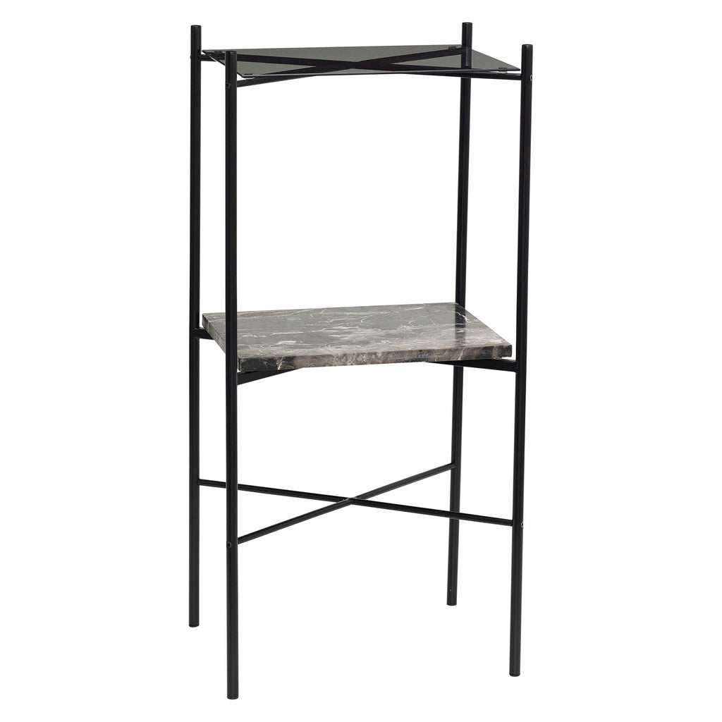Stolik boczny Niche konsola 43x33xh90cm marmur szkło Hübsch