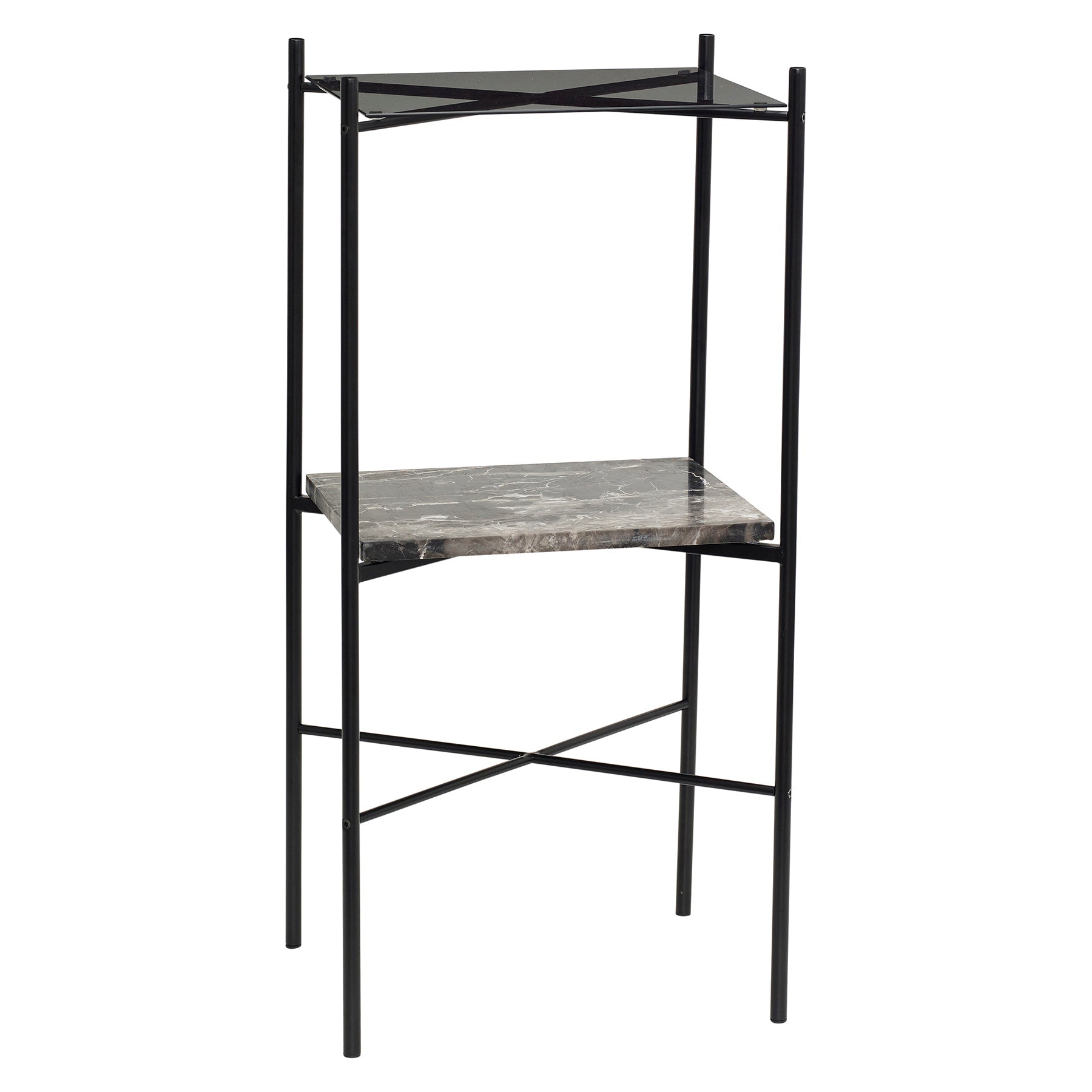 Stolik boczny Niche konsola 43x33xh90cm marmur szkło Hübsch
