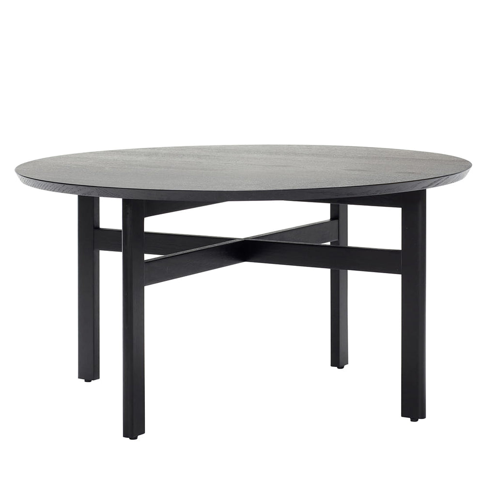 Stolik Fjord kawowy czarny drewno ø80xh42cm Hübsch
