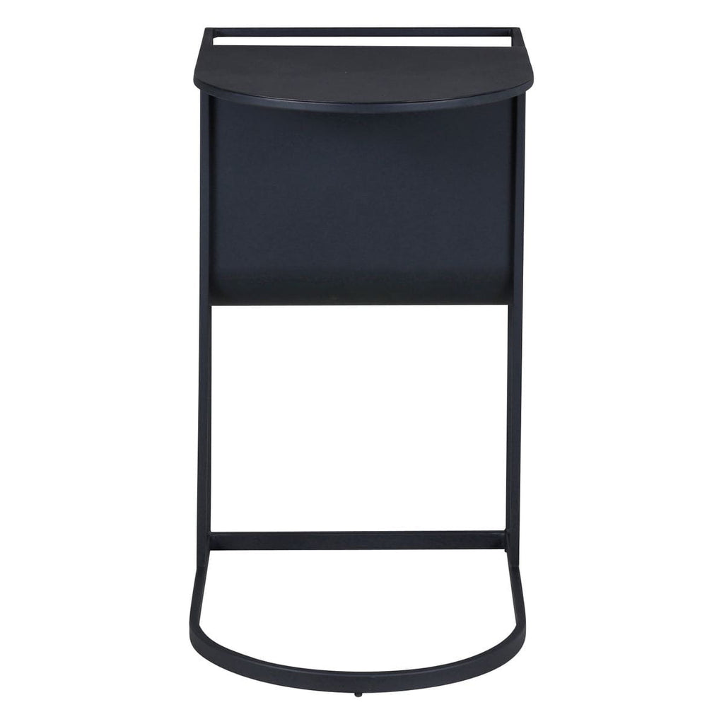 Stolik Grayson z gazetownikiem metalowy czarny 45x35x60 cm Zago