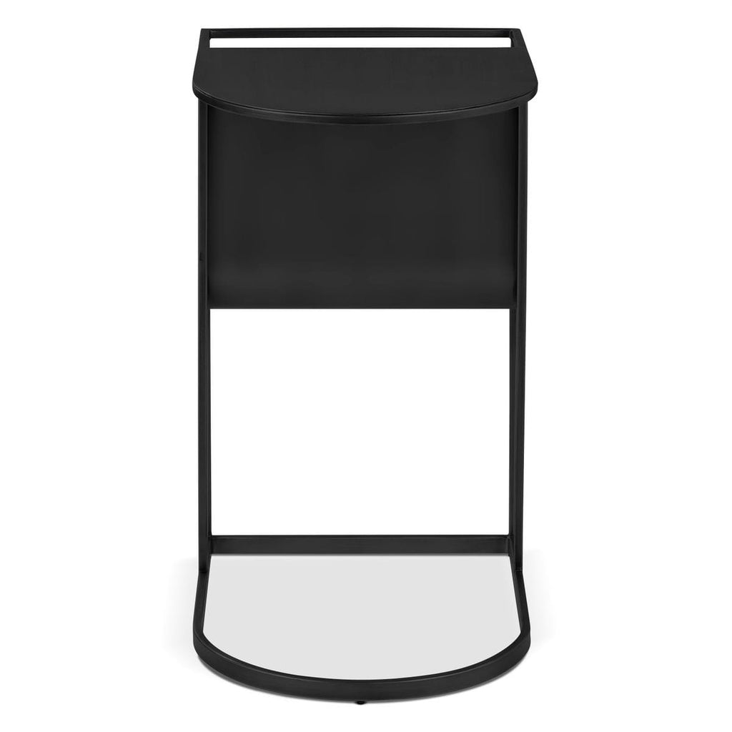 Stolik Grayson z gazetownikiem metalowy czarny 45x35x60 cm Zago
