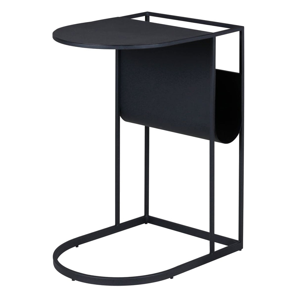Stolik Grayson z gazetownikiem metalowy czarny 45x35x60 cm Zago