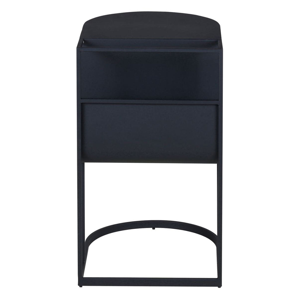 Stolik Grayson z gazetownikiem metalowy czarny 45x35x60 cm Zago