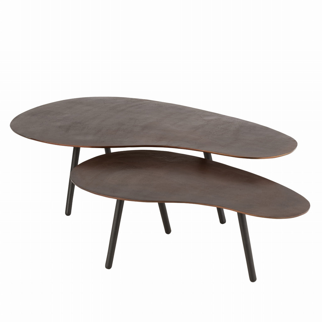 Stolik kawowy Drop duży brązowy metal 119x71x37cm J - LINE