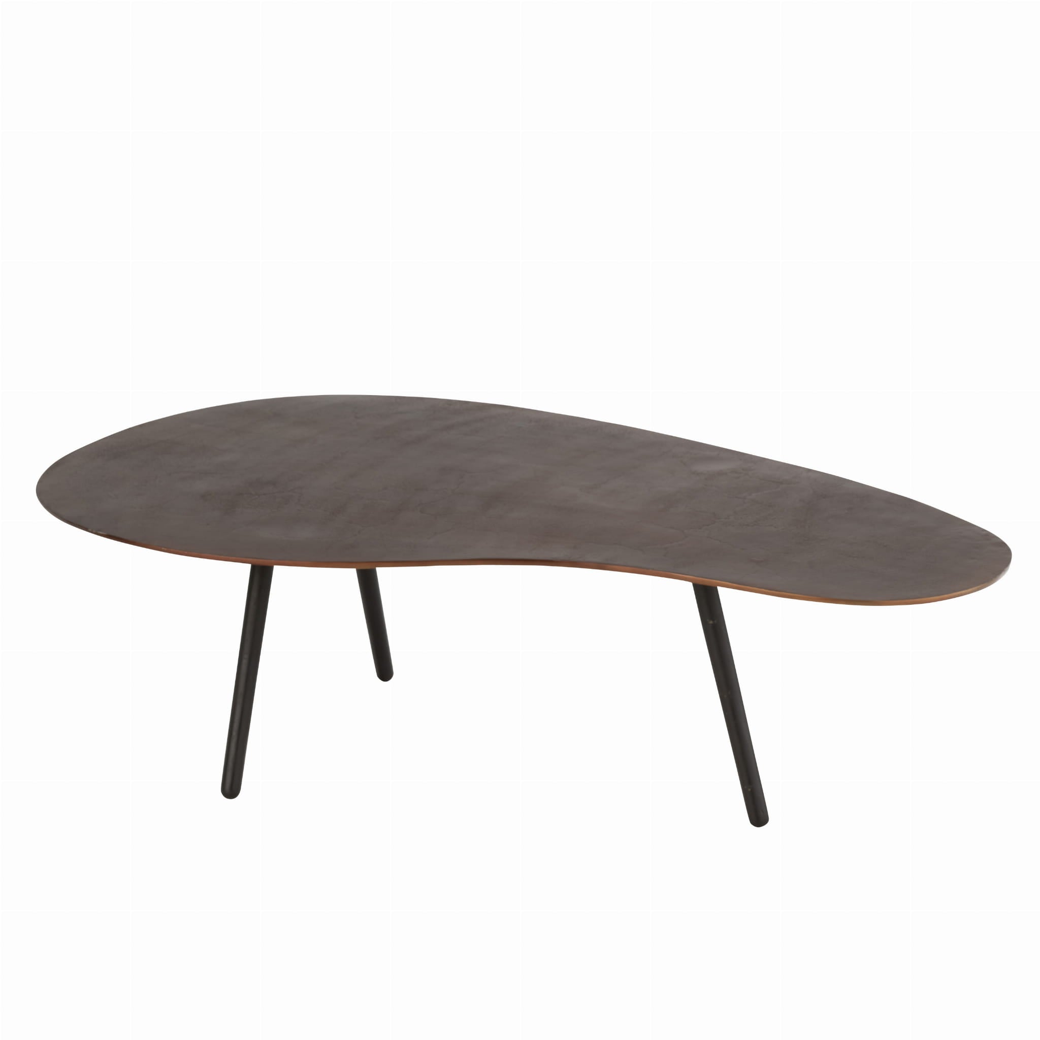 Stolik kawowy Drop duży brązowy metal 119x71x37cm J - LINE