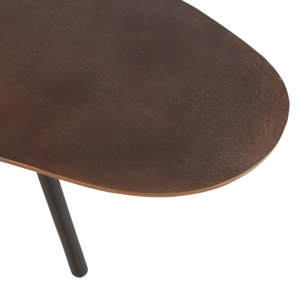 Stolik kawowy Drop duży brązowy metal 119x71x37cm J - LINE