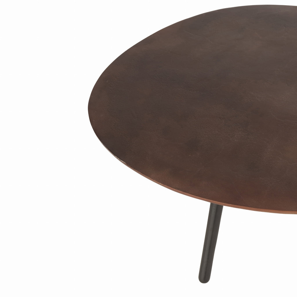 Stolik kawowy Drop duży brązowy metal 119x71x37cm J - LINE