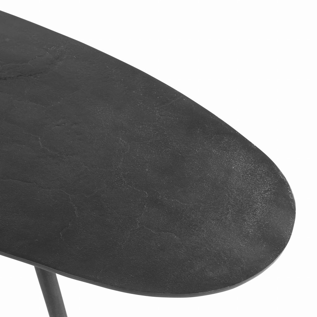 Stolik kawowy Drop duży czarny metal 119x71x37cm J - LINE