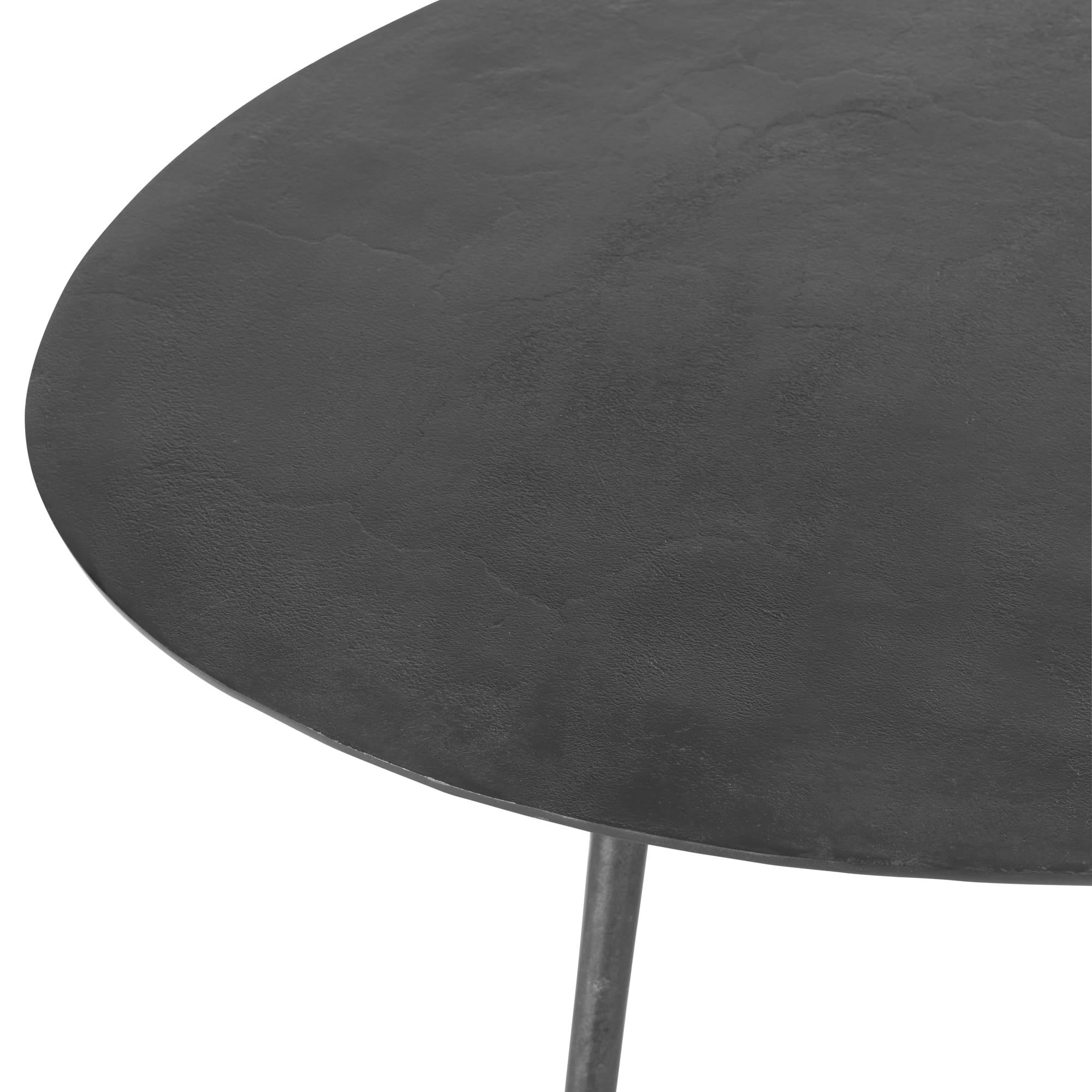 Stolik kawowy Drop duży czarny metal 119x71x37cm J - LINE