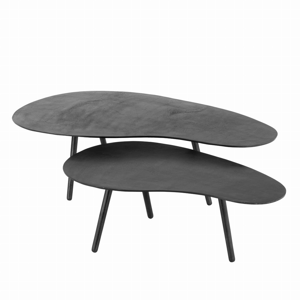 Stolik kawowy Drop duży czarny metal 119x71x37cm J - LINE