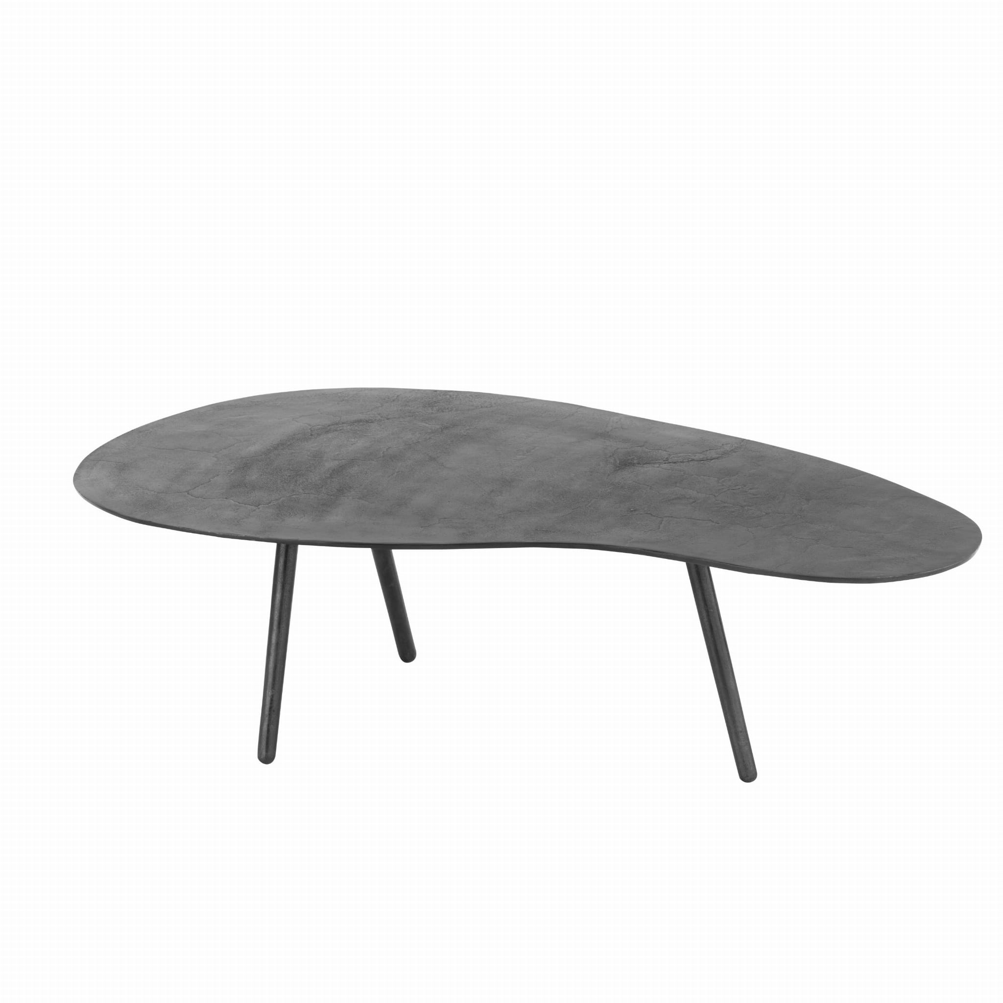 Stolik kawowy Drop duży czarny metal 119x71x37cm J - LINE