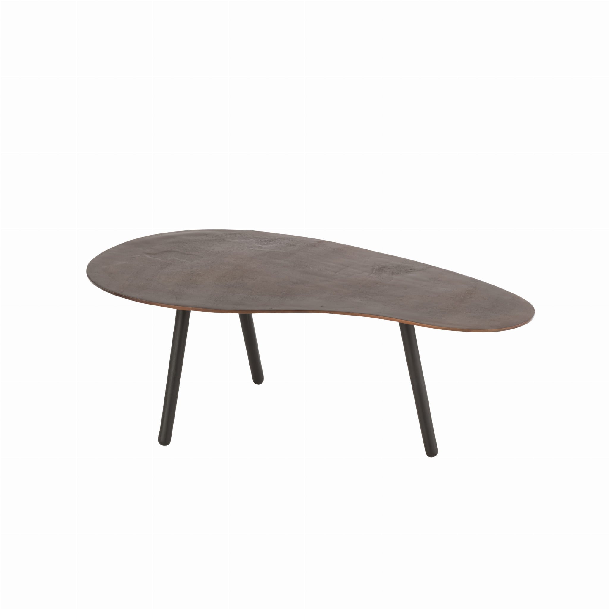 Stolik kawowy Drop mały brązowy metal 89x53x32cm J - LINE