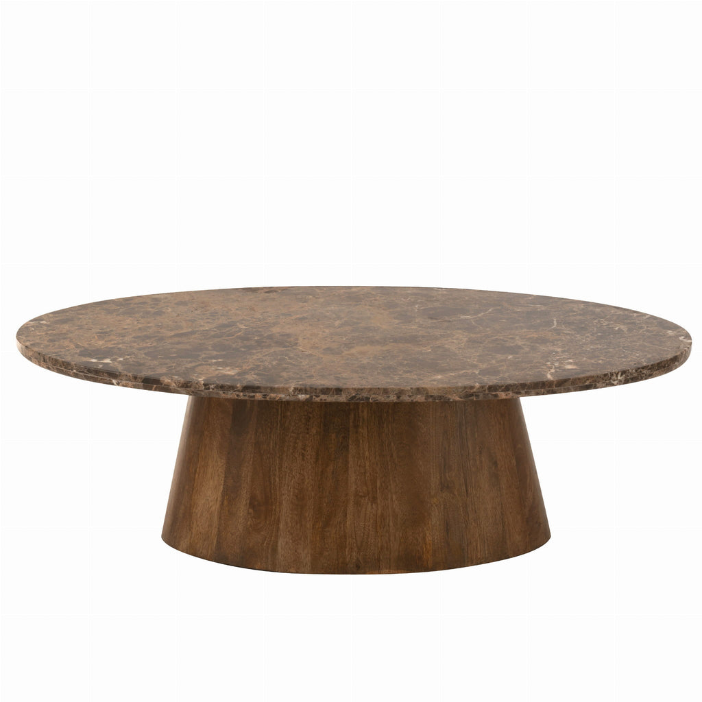 Stolik kawowy Emperador owalny marmur 130x68x41 cm J - LINE