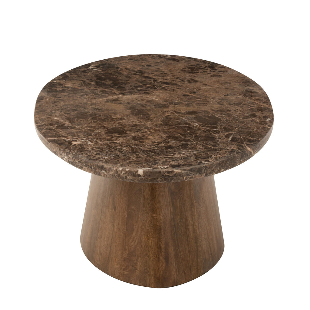 Stolik kawowy Emperador owalny marmur 130x68x41 cm J - LINE