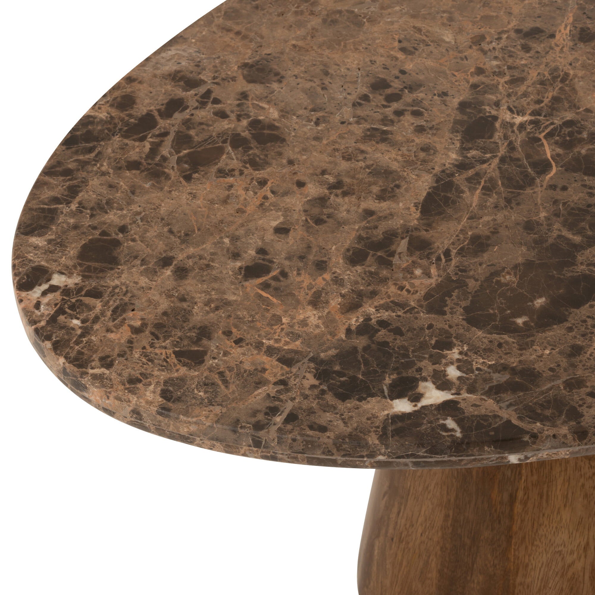 Stolik kawowy Emperador owalny marmur 130x68x41 cm J - LINE