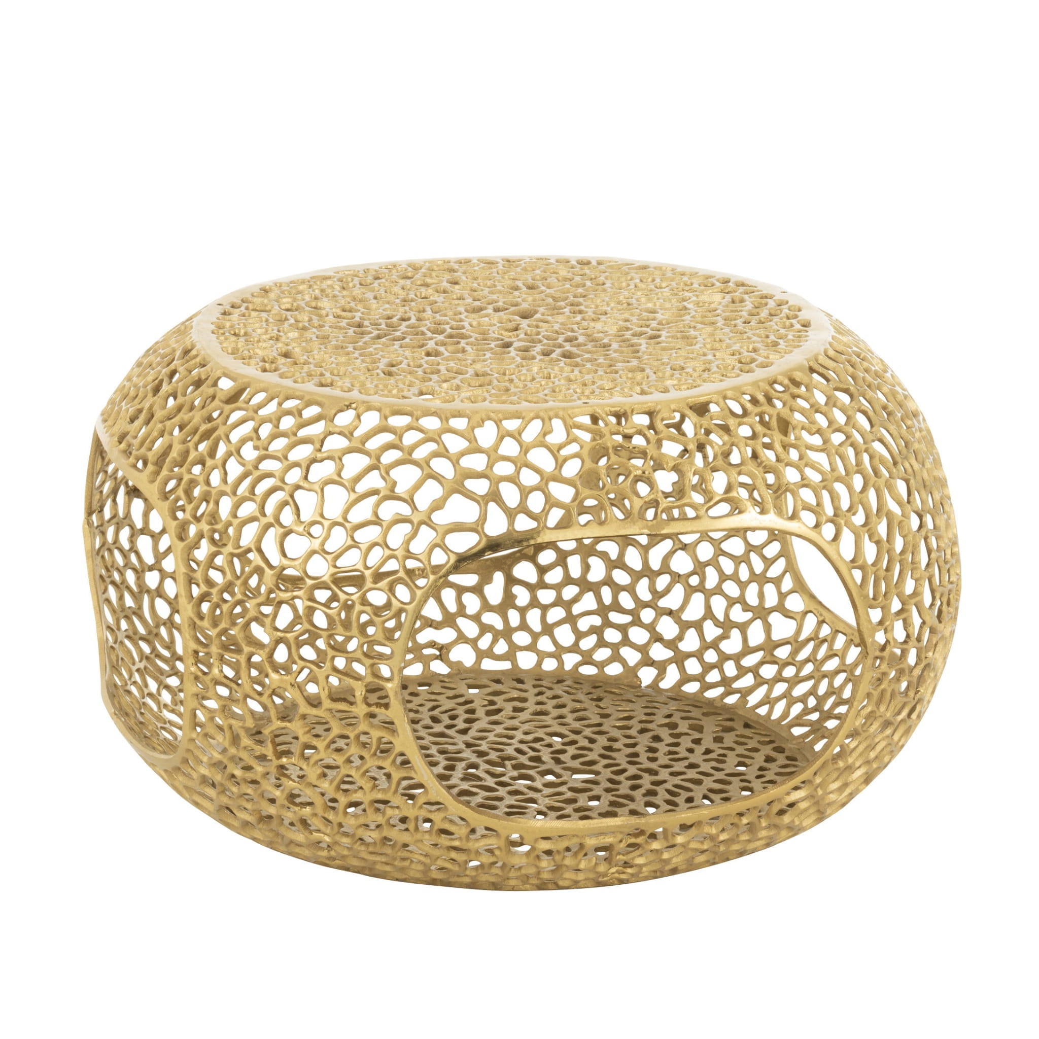 Stolik kawowy Gold ażurowy metalowy ø76x40 J - LINE