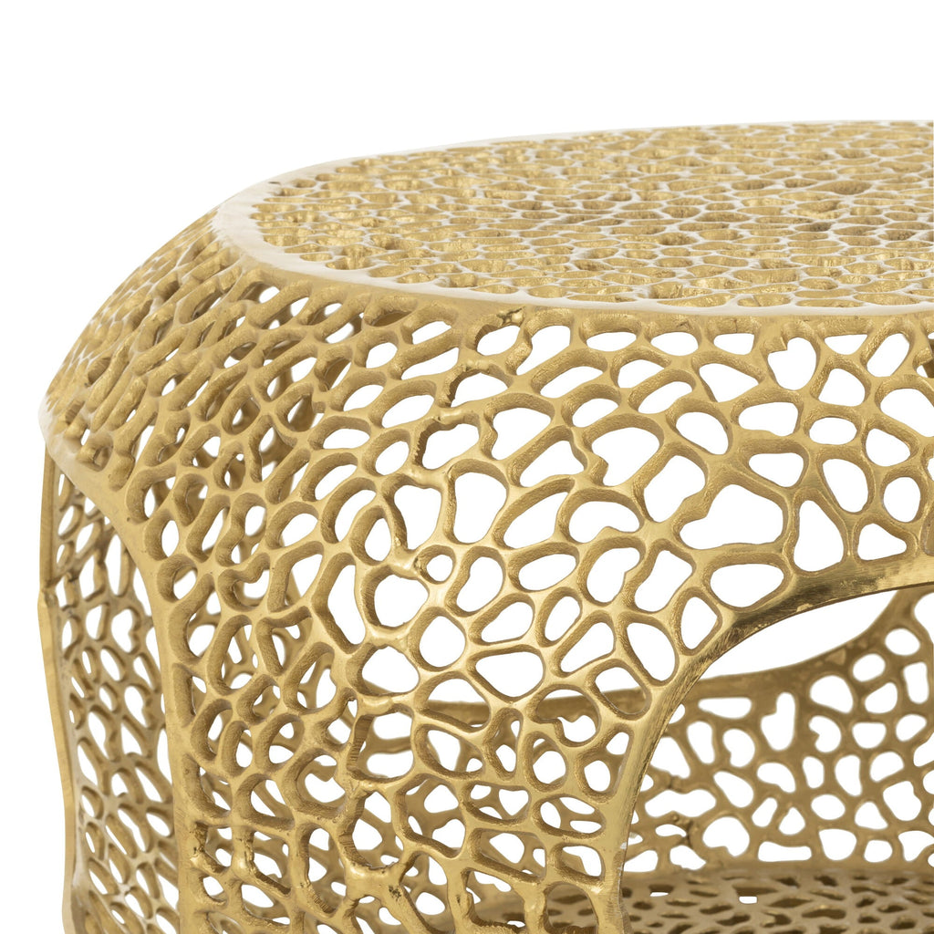 Stolik kawowy Gold ażurowy metalowy ø76x40 J - LINE