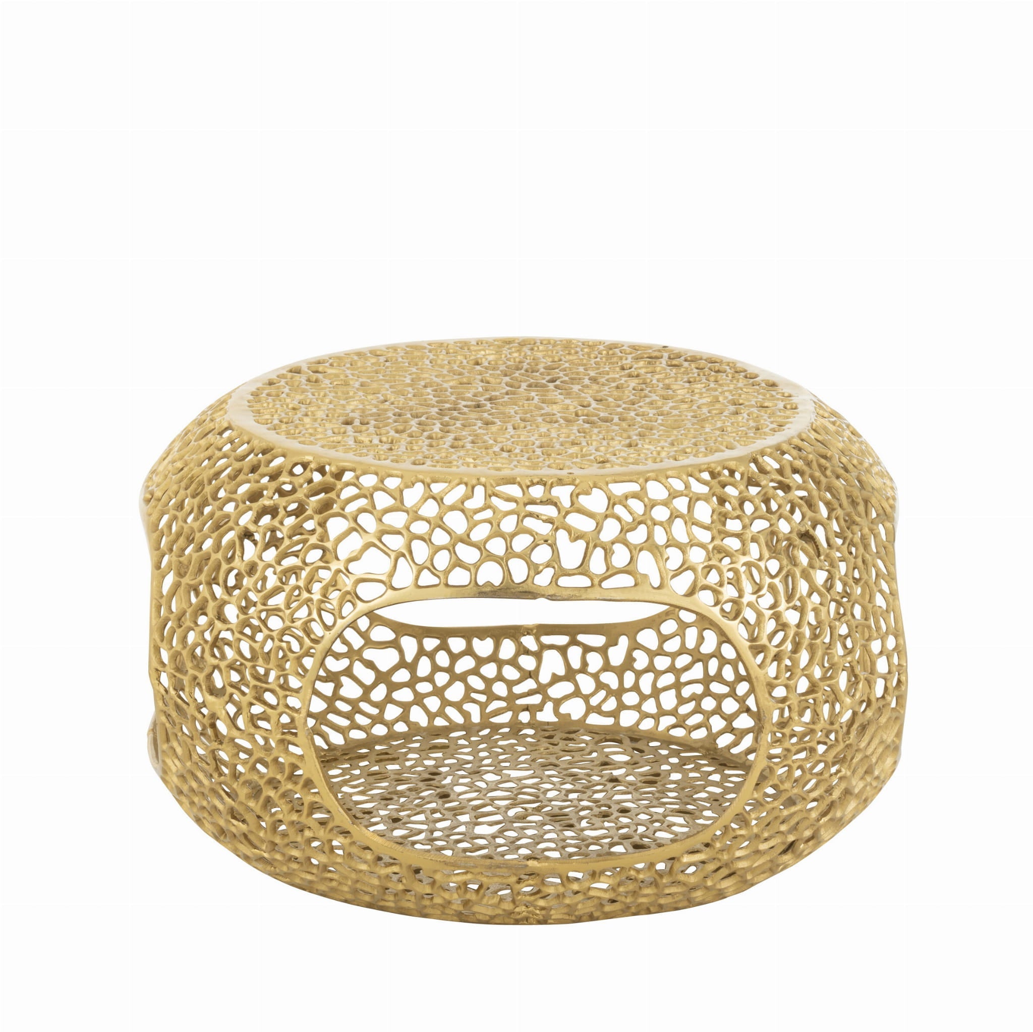 Stolik kawowy Gold ażurowy metalowy ø76x40 J - LINE