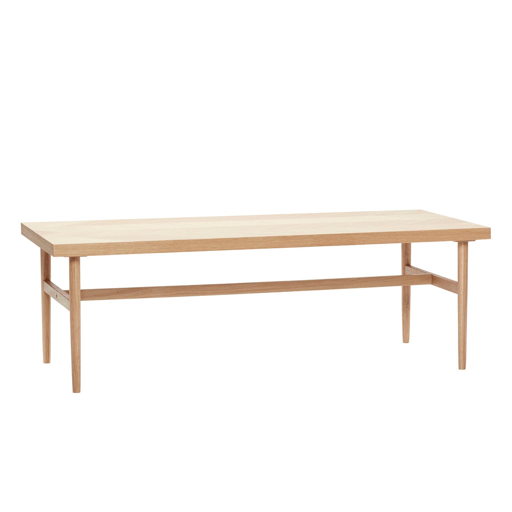 Stolik kawowy ława Herringbone jodełka dębowa 120x50 cm Hübsch