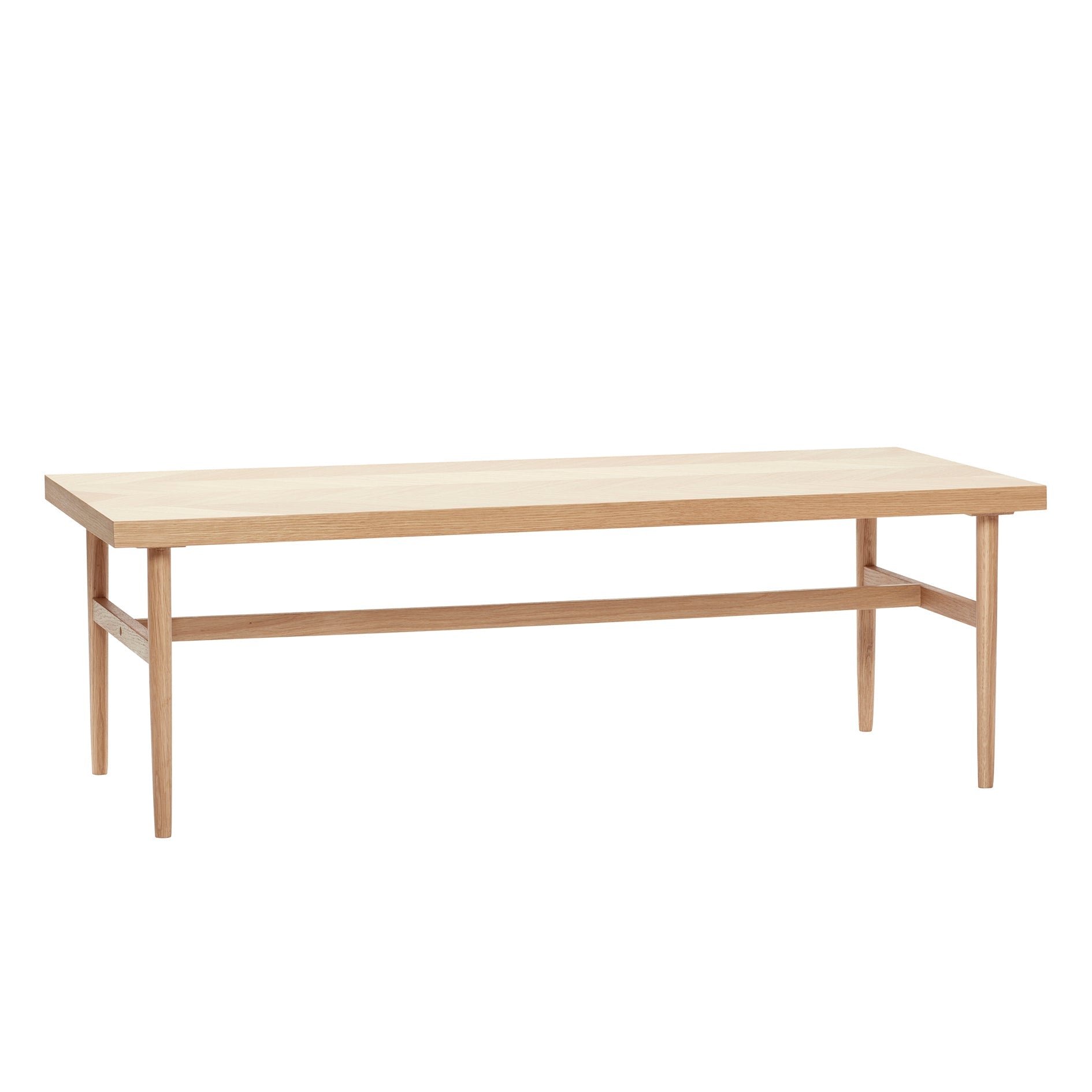 Stolik kawowy ława Herringbone jodełka dębowa 120x50 cm Hübsch