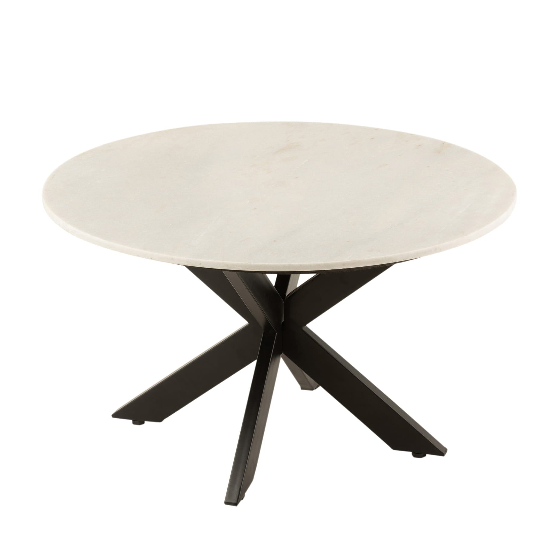 Stolik kawowy Marc okrągły marmur biały 80x80x49cm J - LINE