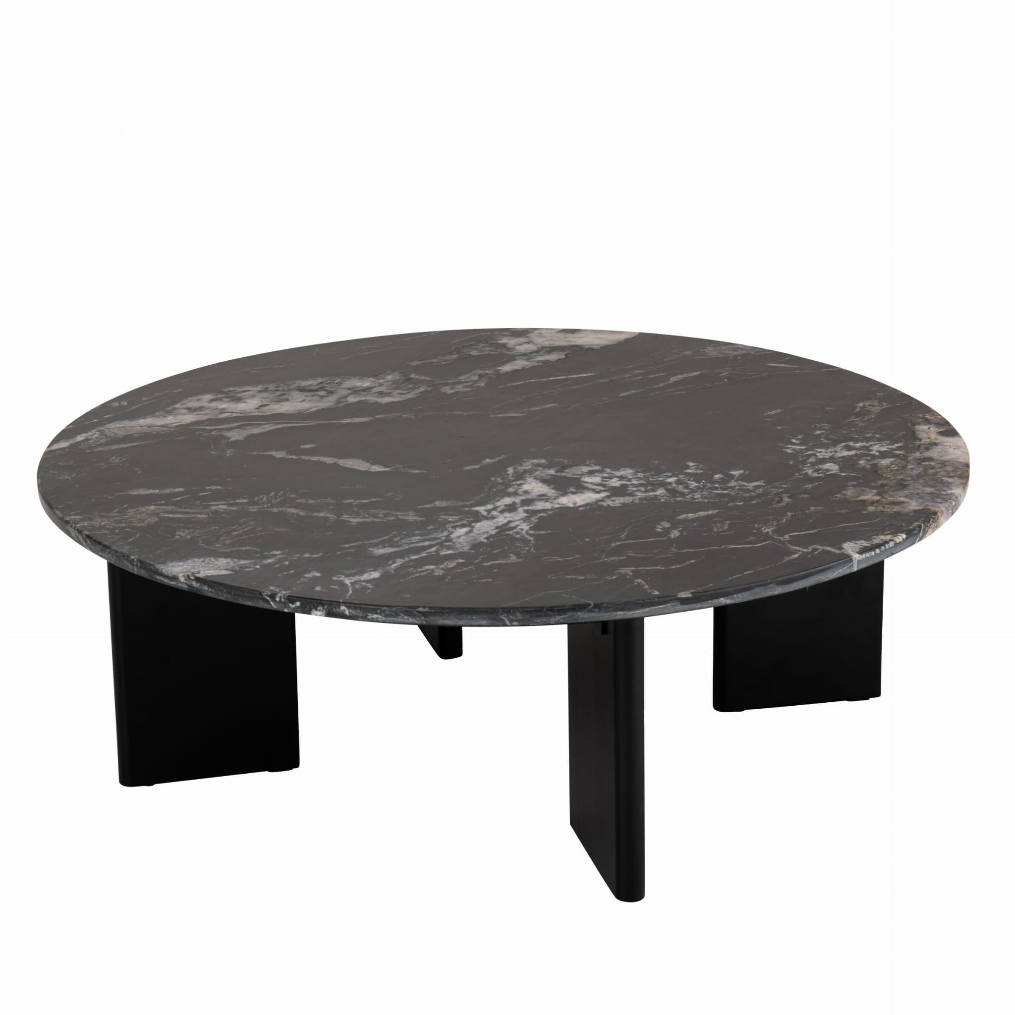 Stolik kawowy MATHILDE marmur czarny Śr. 90xH30 cm J - LINE