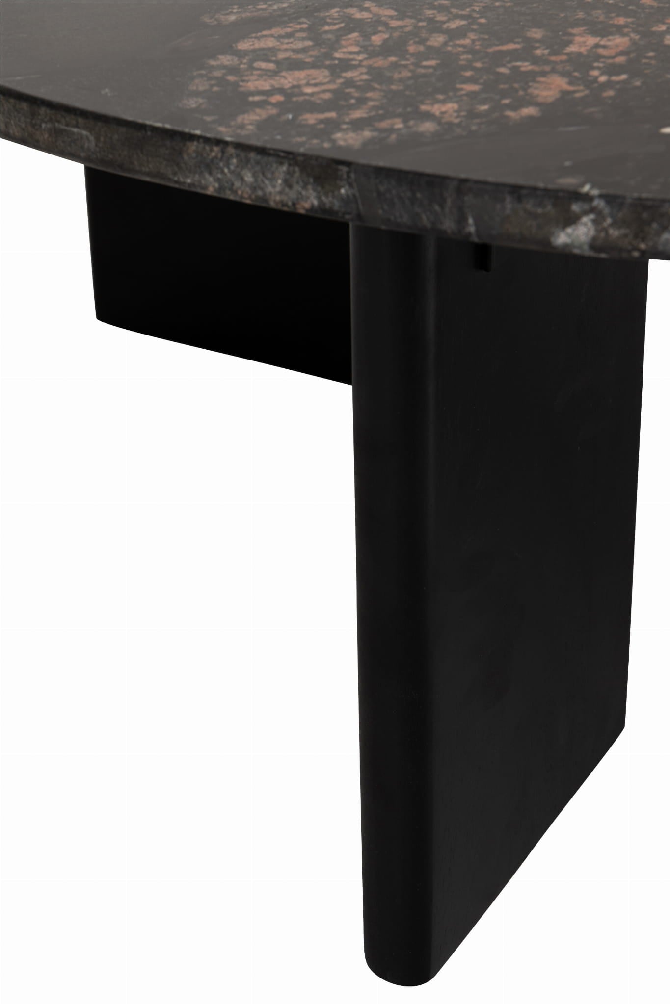 Stolik kawowy MATHILDE marmur czarny/brzoskwiniowy Śr. 90xH30 cm J - LINE