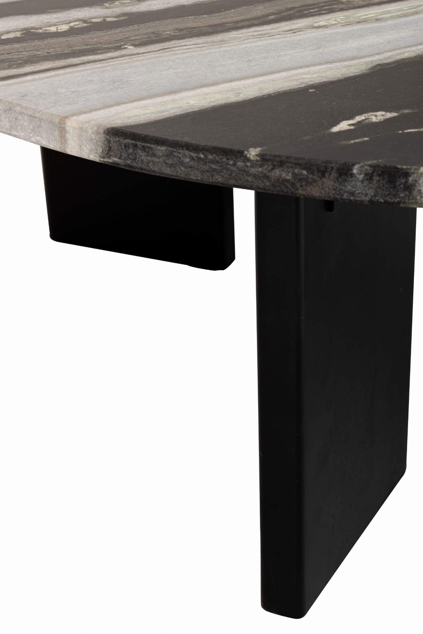 Stolik kawowy MATHILDE marmur czarny/szary Śr. 90xH30 cm J - LINE