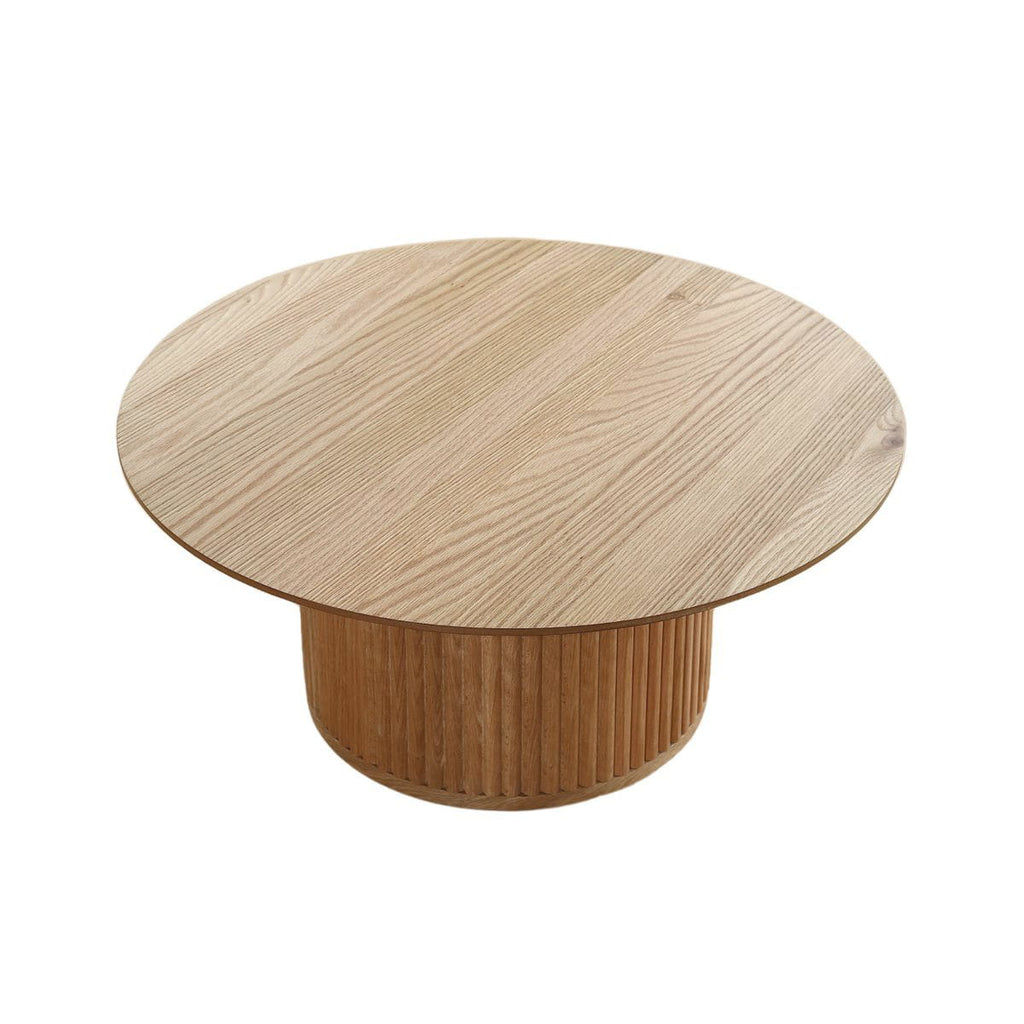 Stolik kawowy PALM ø80x35 cm fornir dębowy lamele Zago