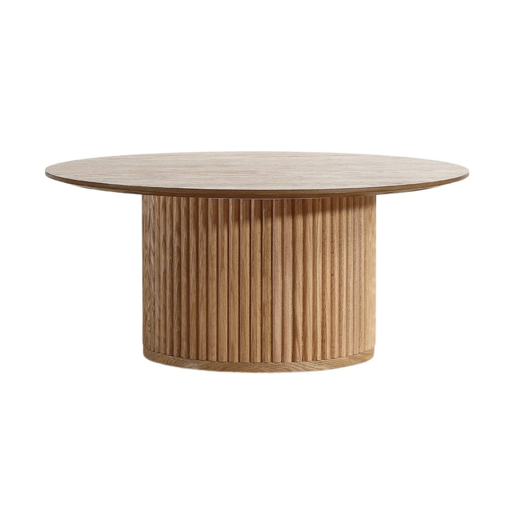 Stolik kawowy PALM ø80x35 cm fornir dębowy lamele Zago