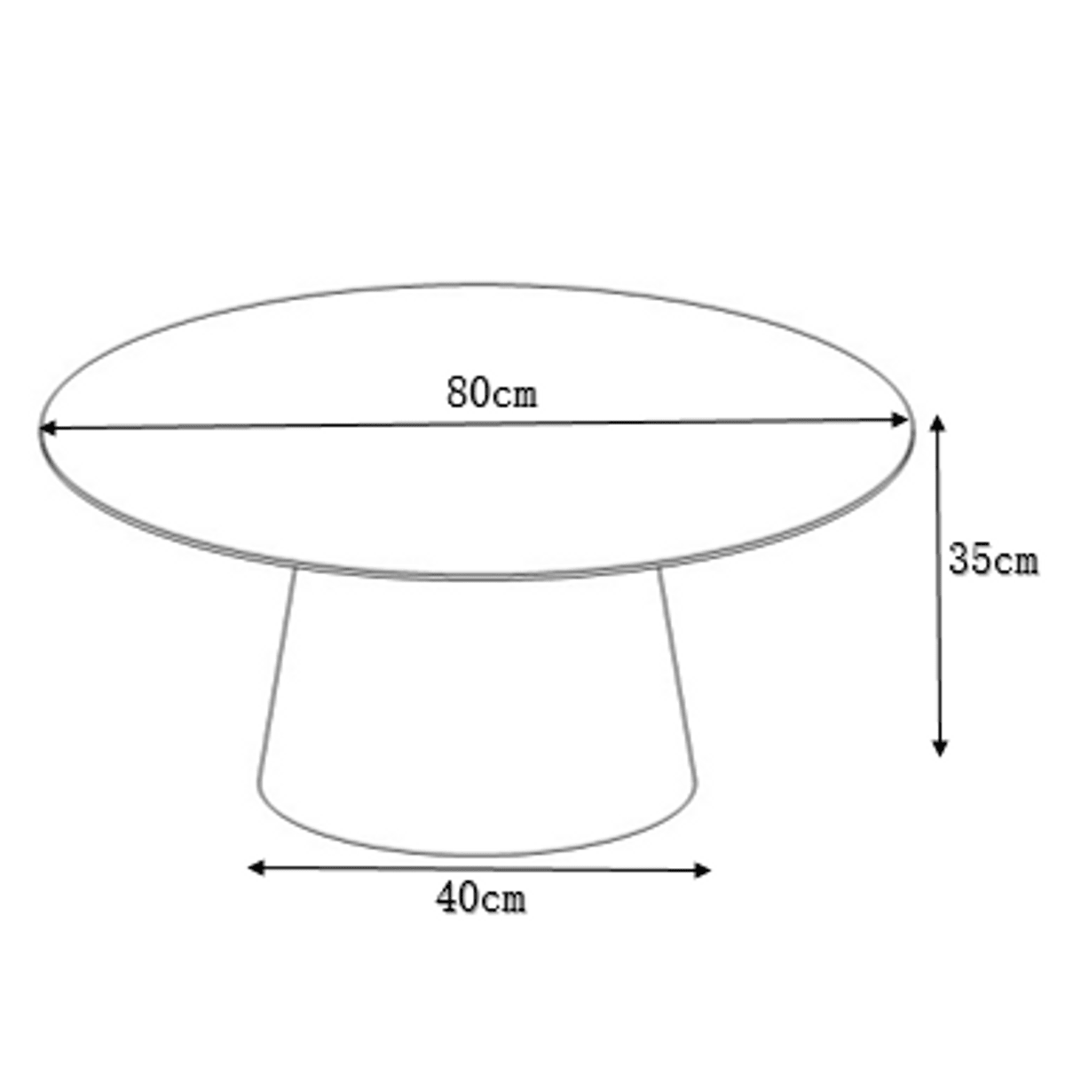 Stolik kawowy Polen ø80x35 cm fornir dębowy Zago