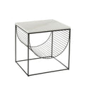 Stolik marmurowy Yona z gazetownikiem 45x45x45 cm J - LINE