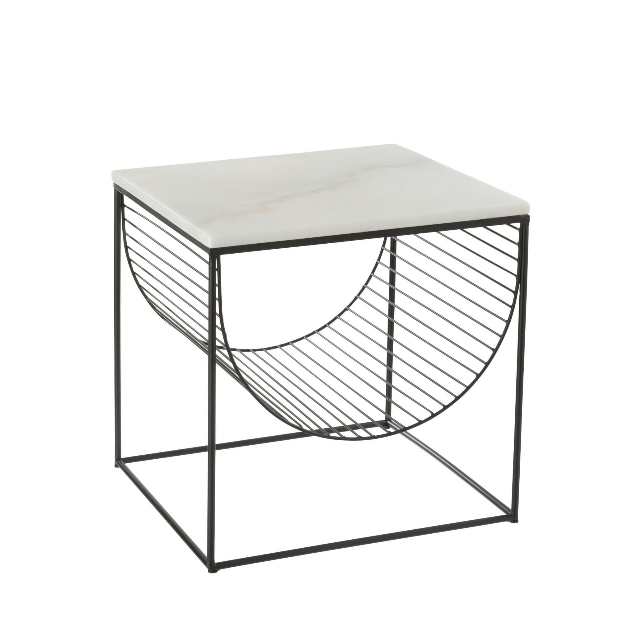 Stolik marmurowy Yona z gazetownikiem 45x45x45 cm J - LINE