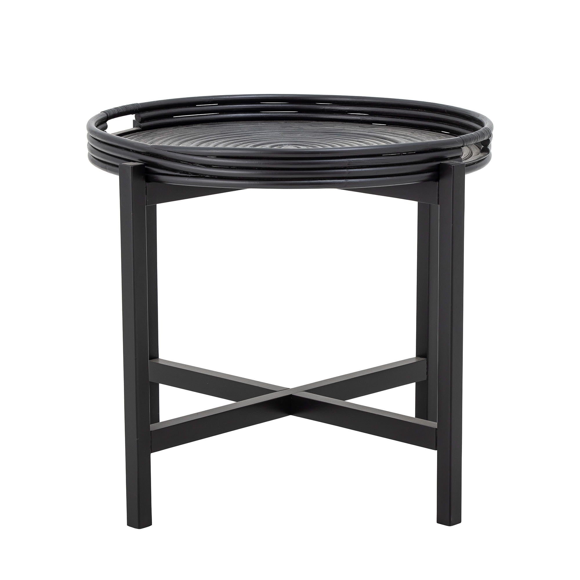 Stolik Milli Tray czarny rattan Bloomingville