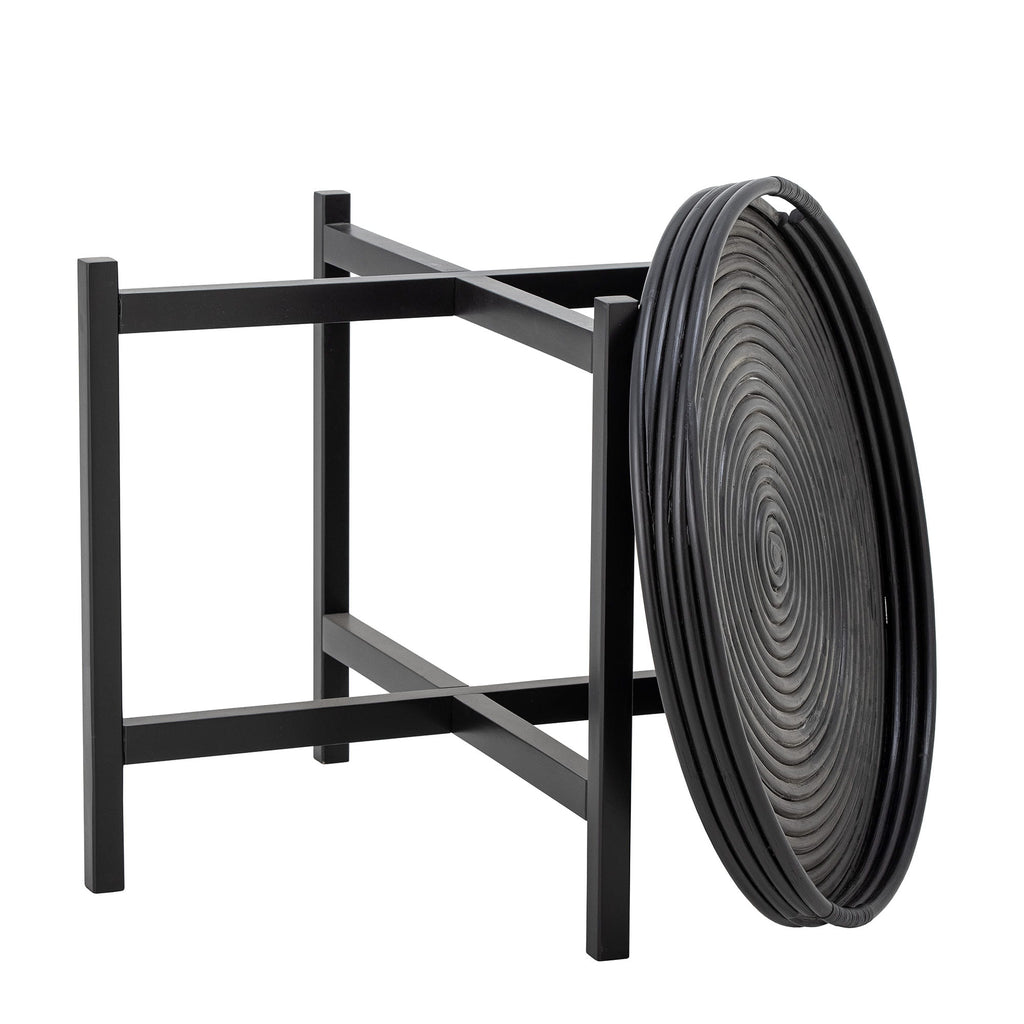 Stolik Milli Tray czarny rattan Bloomingville
