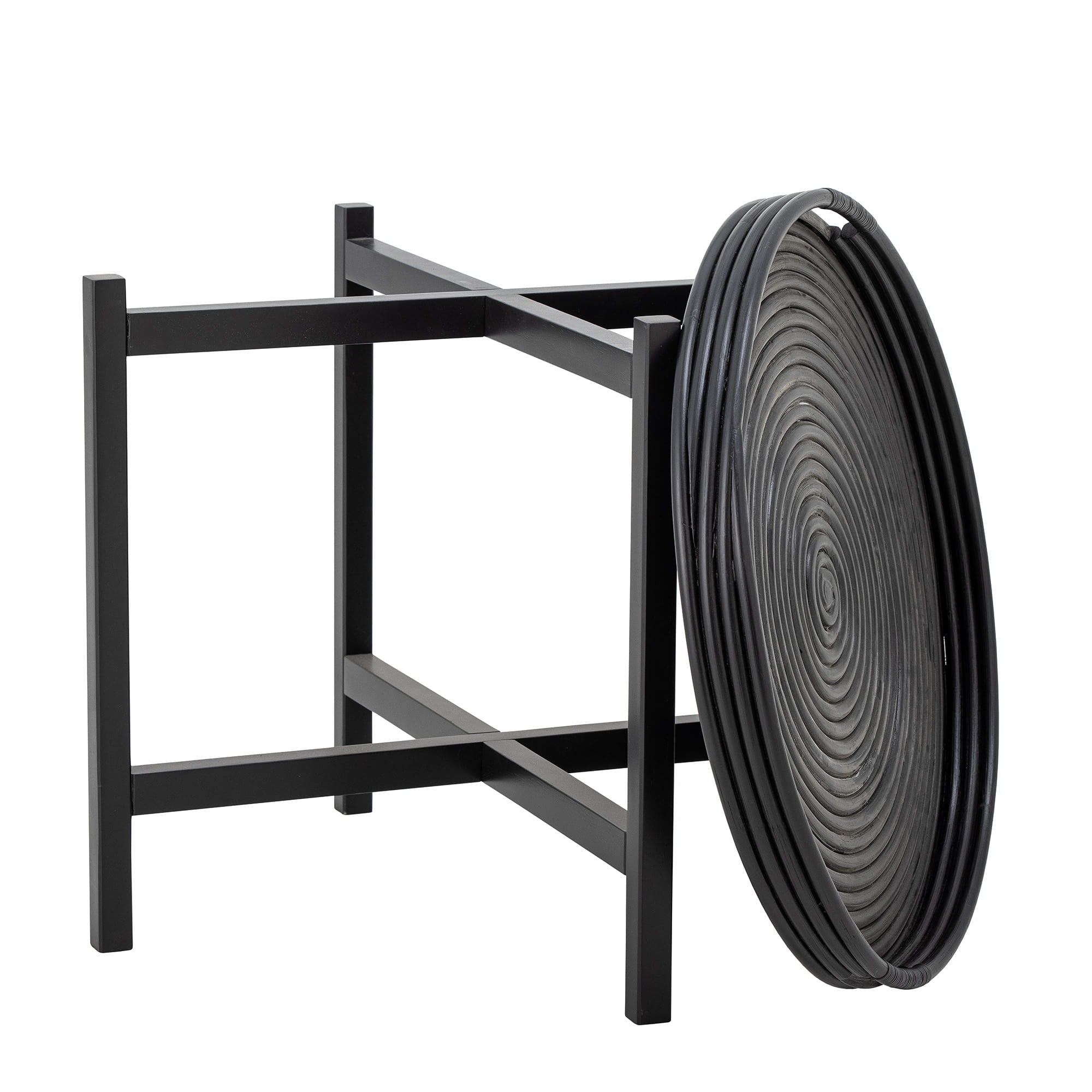 Stolik Milli Tray czarny rattan Bloomingville