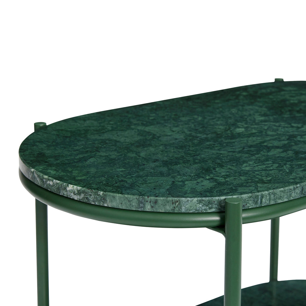 Stolik Nusa Emerald marmur metal zielony Hübsch