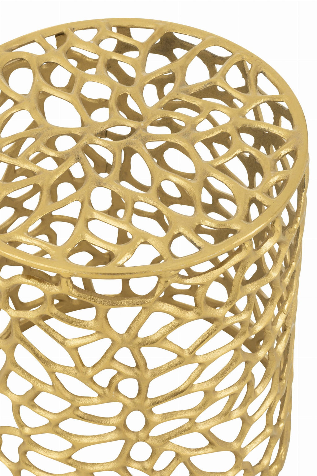 Stolik pomocniczy Gold ażurowy metalowy ø34x38 cm J - LINE