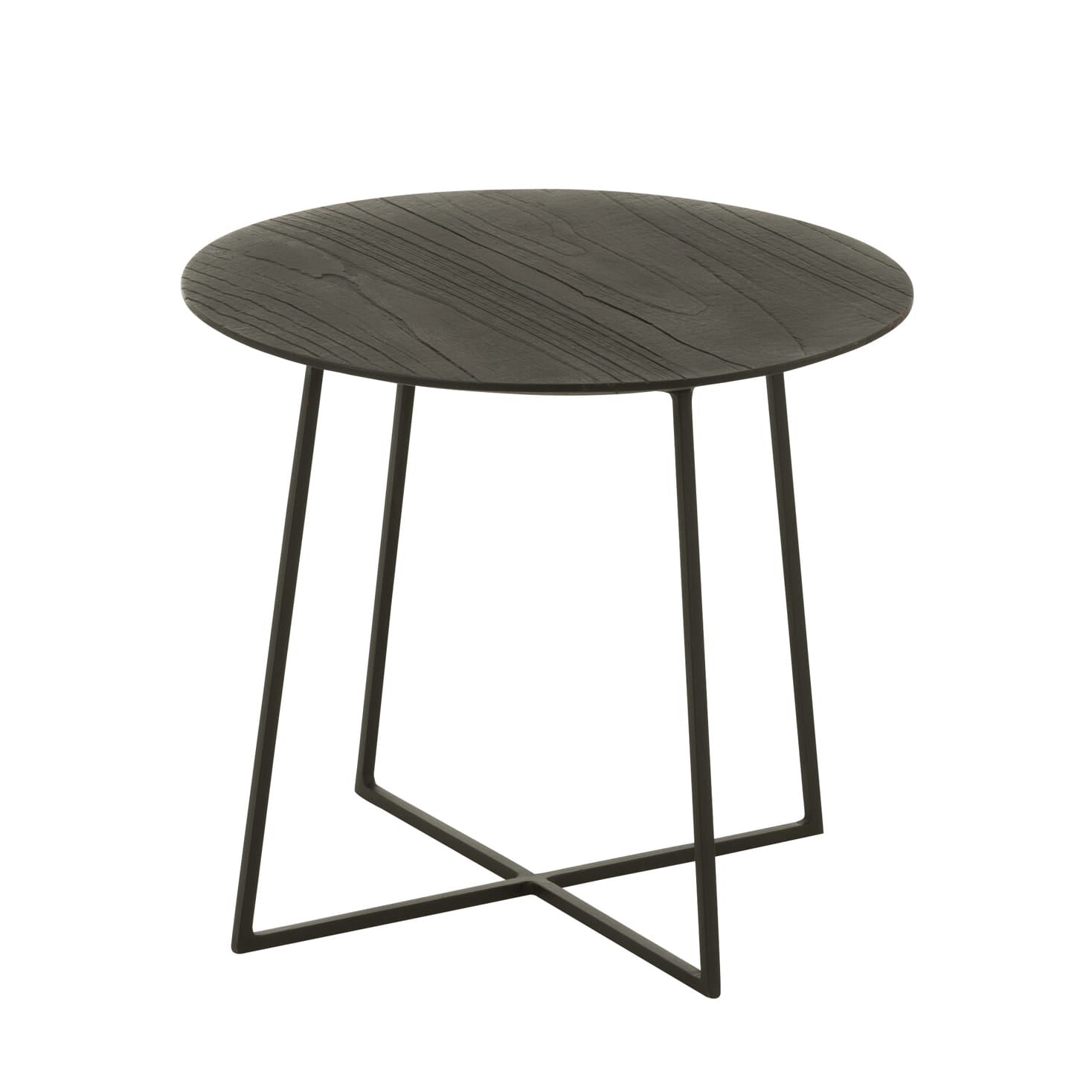 Stolik pomocniczy NOCTA z drewna tekowego Śr.45x40 cm J - LINE