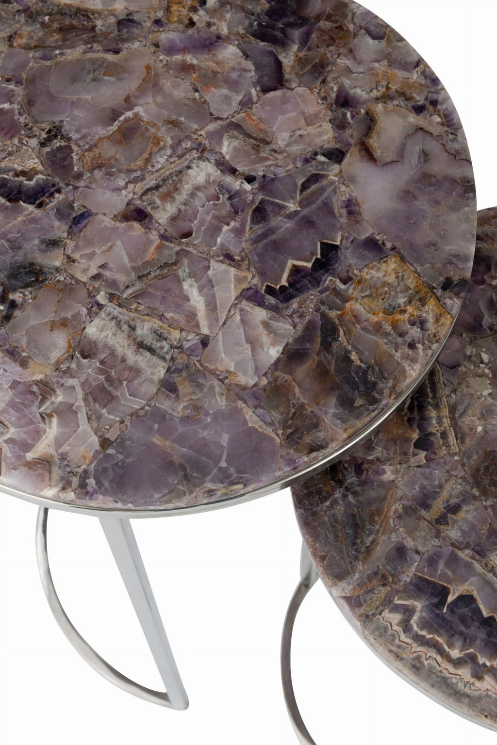 Stoliki boczne 2 szt kamień naturalny purpurowy J - LINE