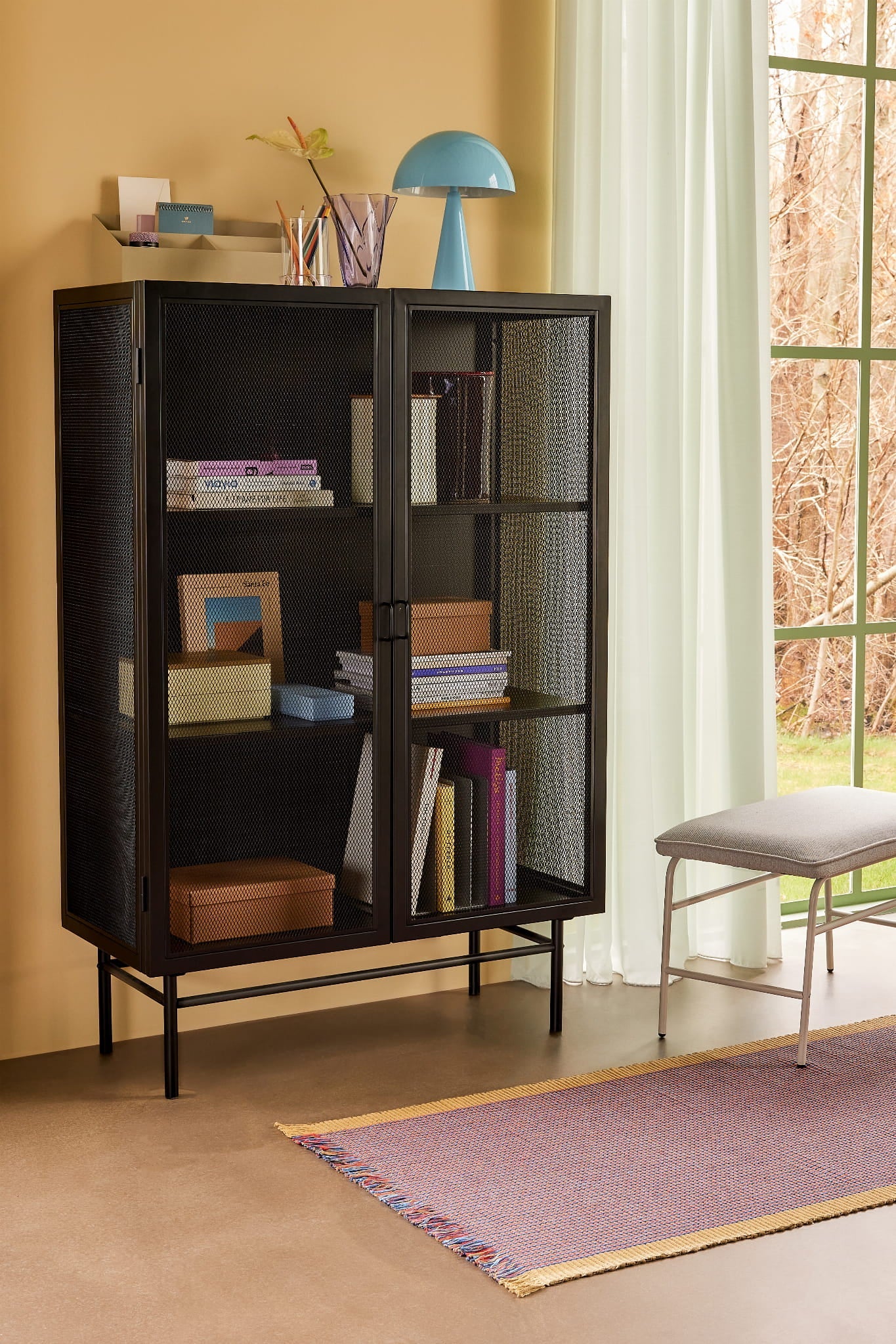 Szafka Edge podwójna czarna 100x45xh150cm Hübsch