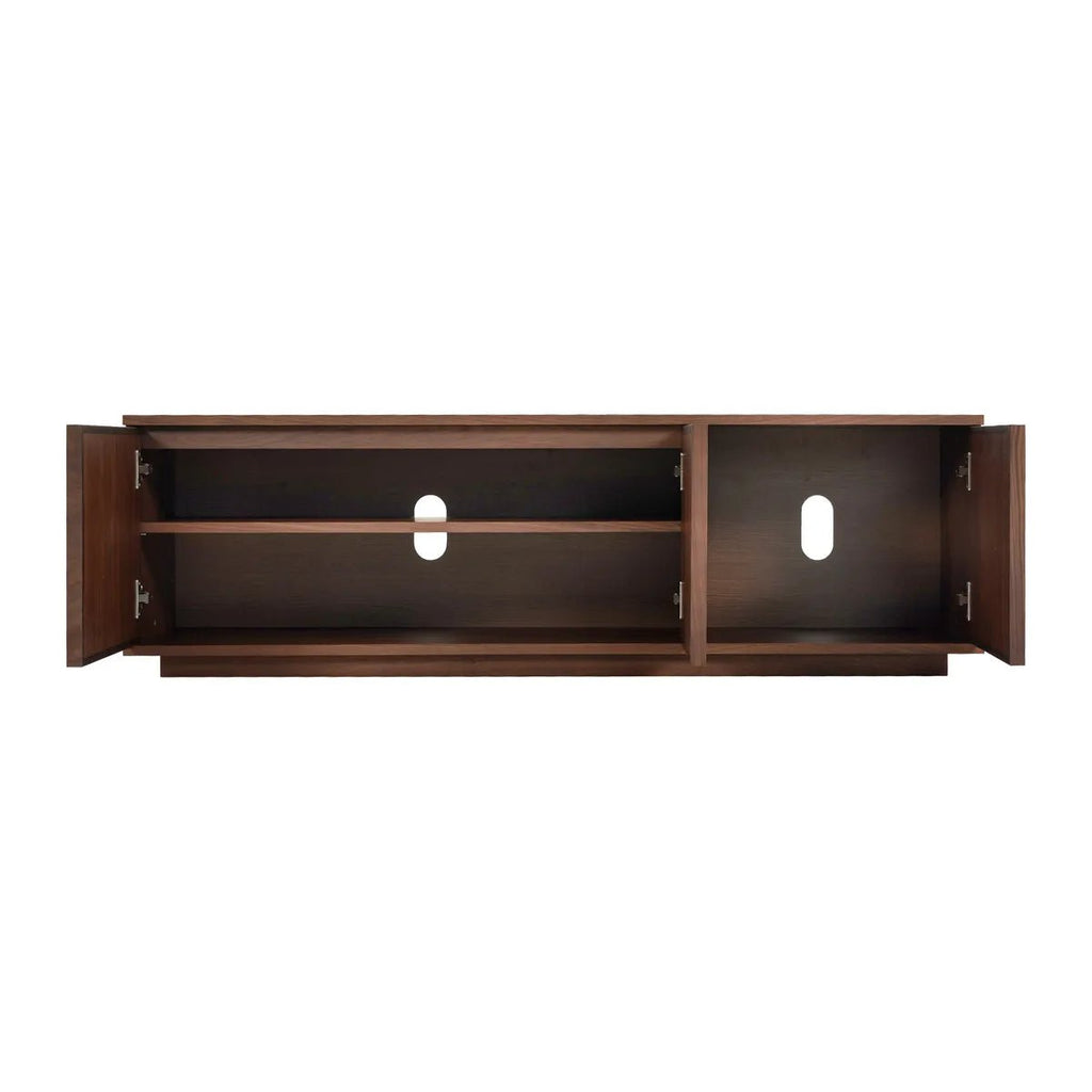 Szafka rtv FERMO 150 cm – fornir orzech włoski, 3-drzwiowa Zago