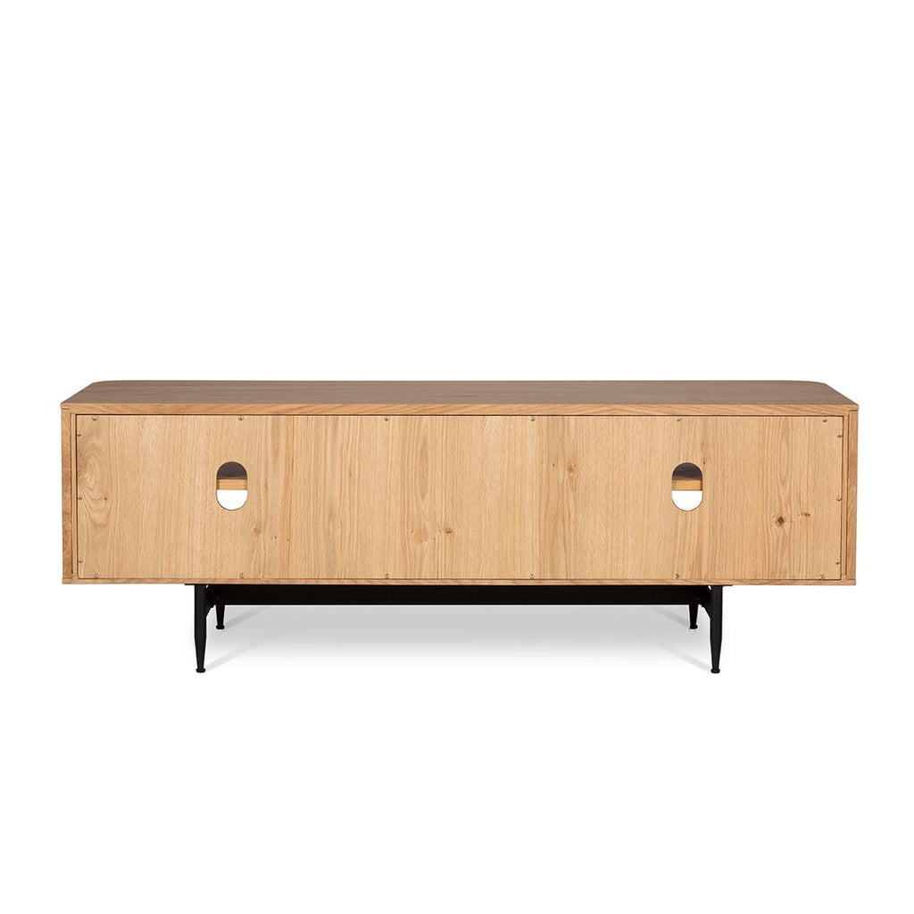Szafka rtv Linea 130 cm dębowe lamele naturalny Zago
