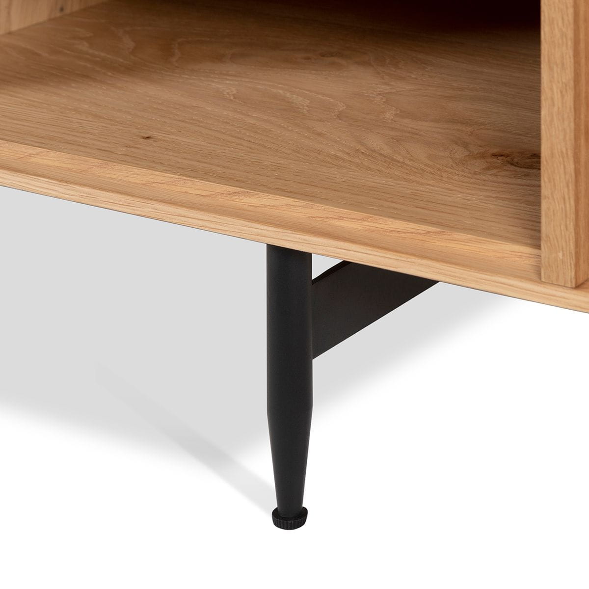 Szafka rtv Linea 130 cm dębowe lamele naturalny Zago