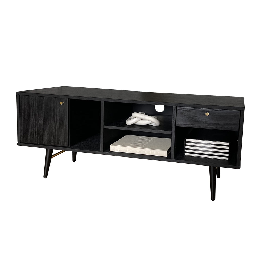 Szafka rtv VERONA DUO Brass 117 cm x 50 cm x 40 cm czarna Zago