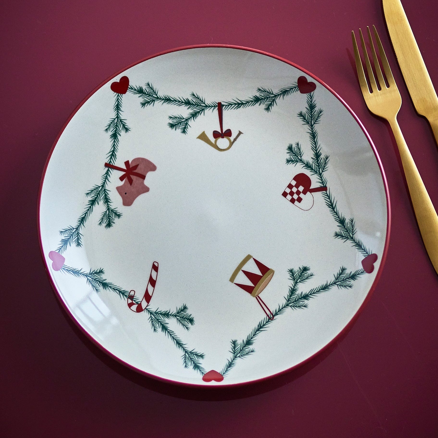 Talerz świąteczny Yule 25,5 cm HOMECEPT