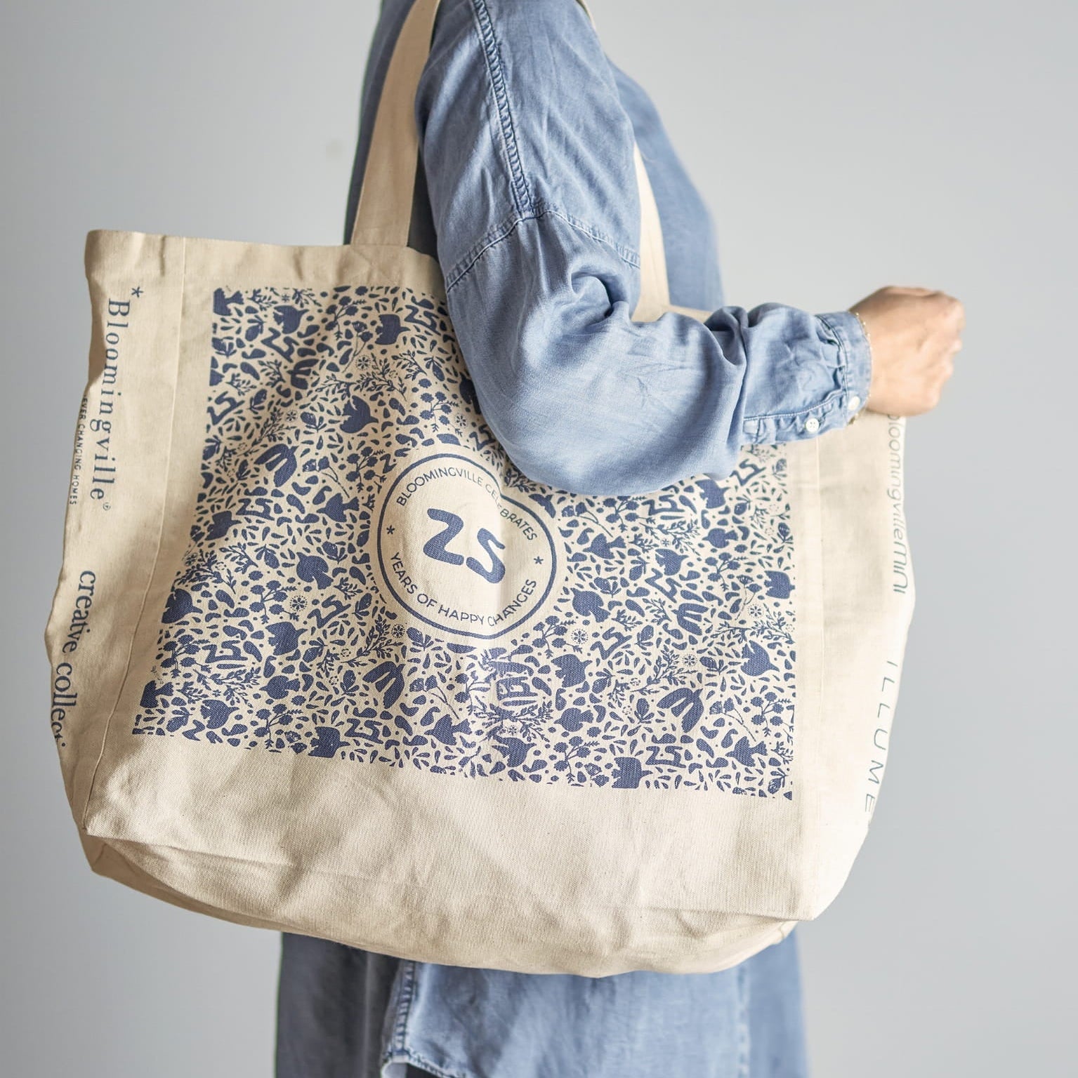 Torba na zakupy Anniversary brązowa bawełniana shopper Bloomingville